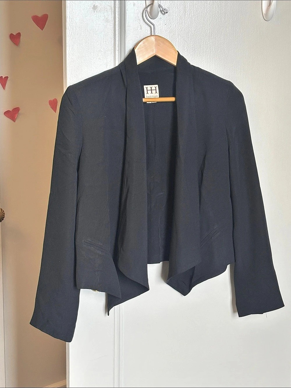 haute hippie Silk Draped Open Front Jacket Size 2 Like New